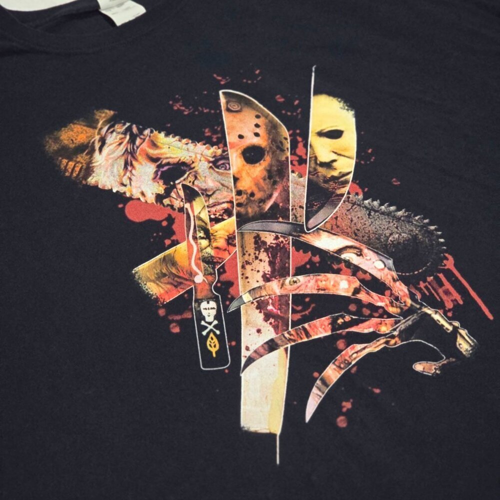 Fruit of the Loom Horror Icons Slasher Legends Vintage Style Graphic Tee Top 5XL - Picture 3 of 7